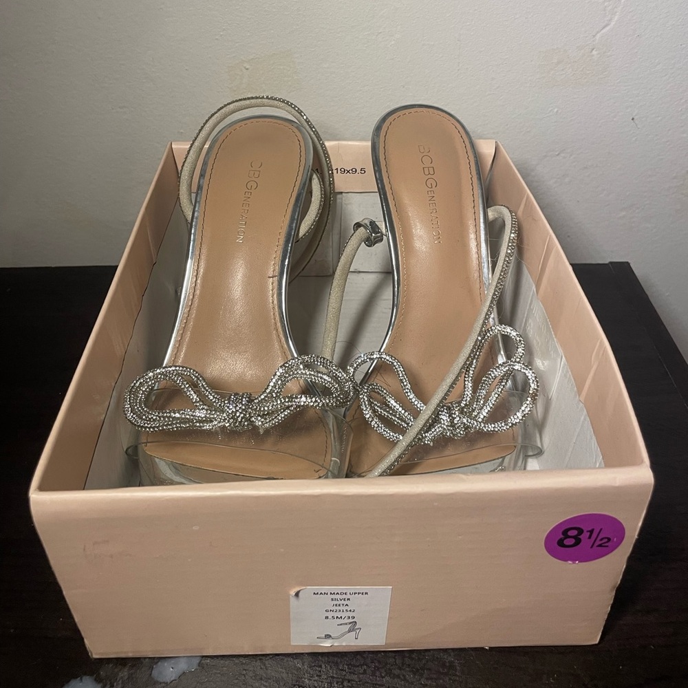 Bcbgeneration Illara Sandal Silver Rhinestone Hee… - image 2